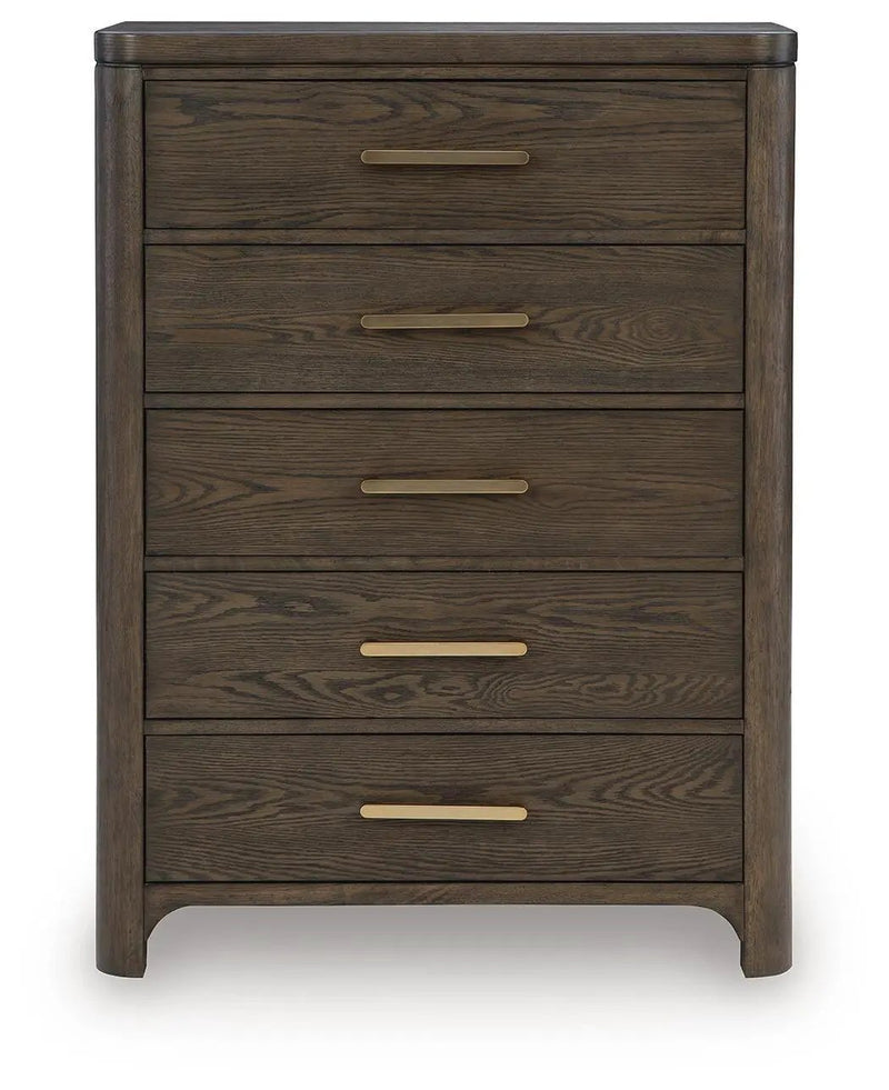Radkin - Five Drawer Chest - Burnished Brown by Unique Piece Furniture