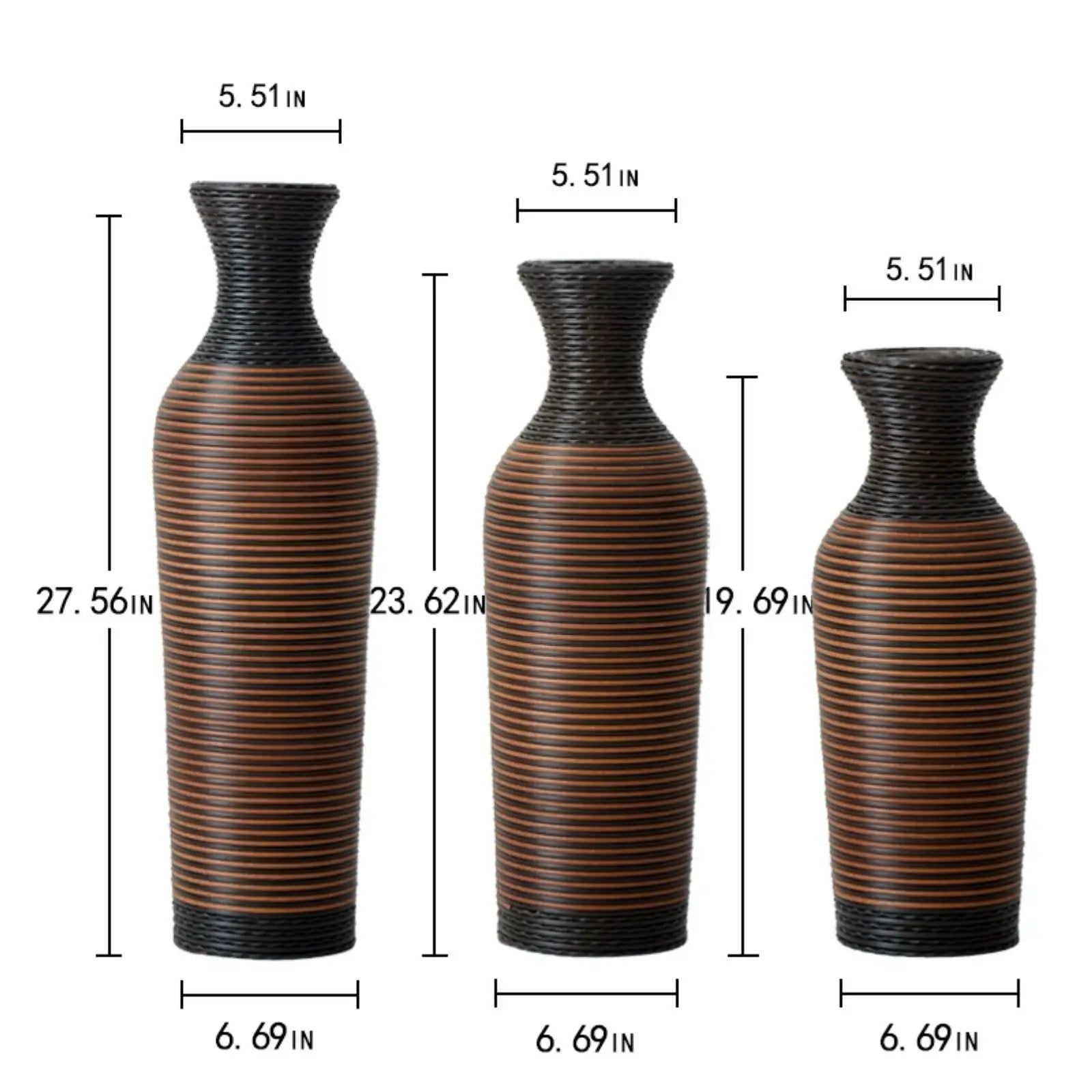 Classic And Neat Floor Vase, High Independent Flower Stand (Set of 3) by HouseOfZazla