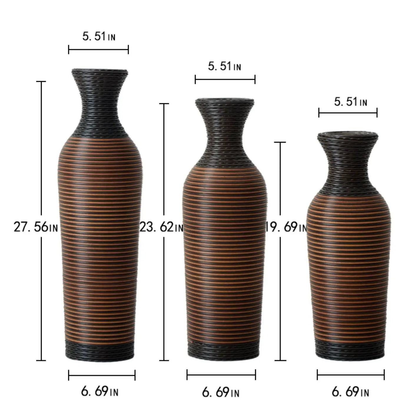 Classic And Neat Floor Vase, High Independent Flower Stand (Set of 3) by Unique Piece Furniture