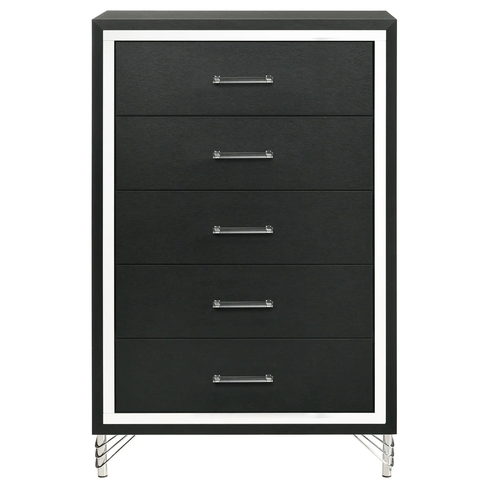 Lucia 5-drawer Bedroom Chest of Drawers Black by Unique Piece Furniture