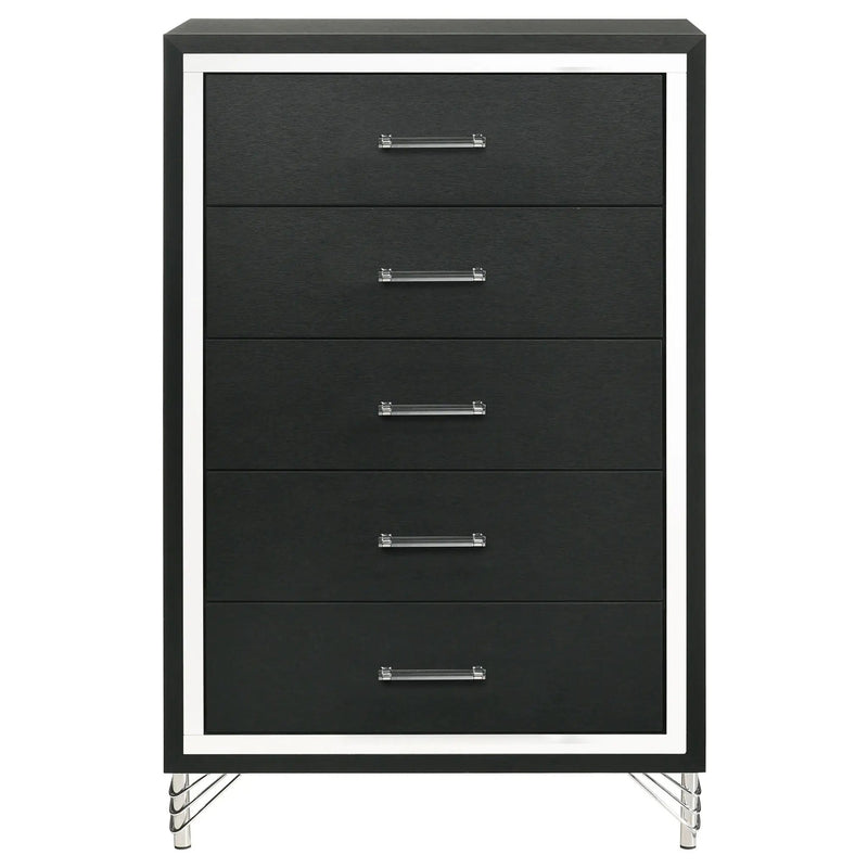Lucia 5-drawer Bedroom Chest of Drawers Black by Unique Piece Furniture