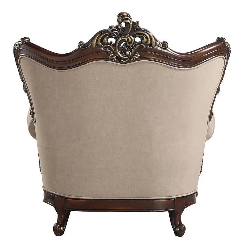 Ragnar - Chair With 2 Pillows - Light Brown Linen & Cherry by Unique Piece Furniture