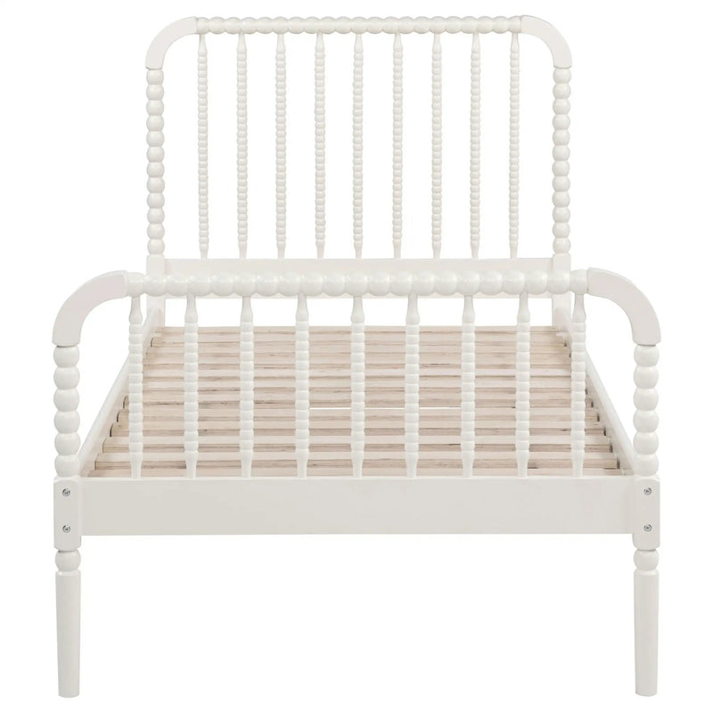 Jones Wood Twin Open Frame Bed White by Unique Piece Furniture