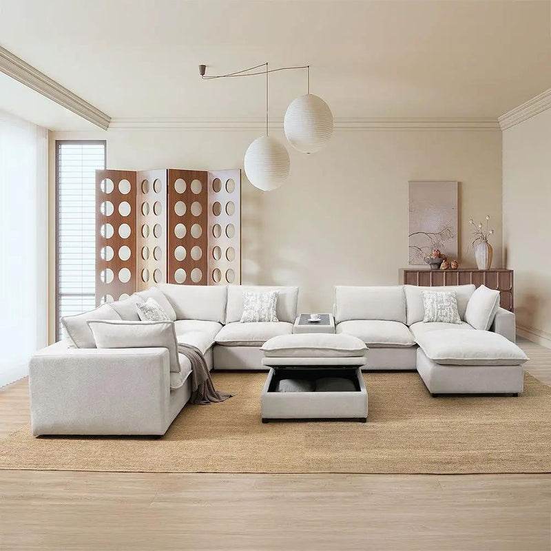 Marisa - Modular Console - Beige Boucle by Unique Piece Furniture