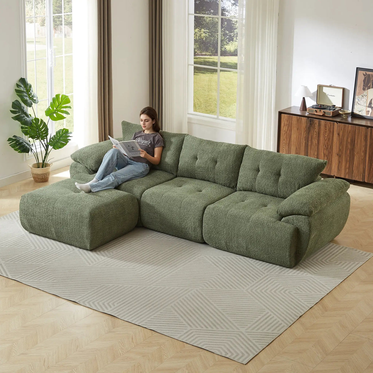 115'' Large Modern 3-Seater Sofa by HouseOfZazla