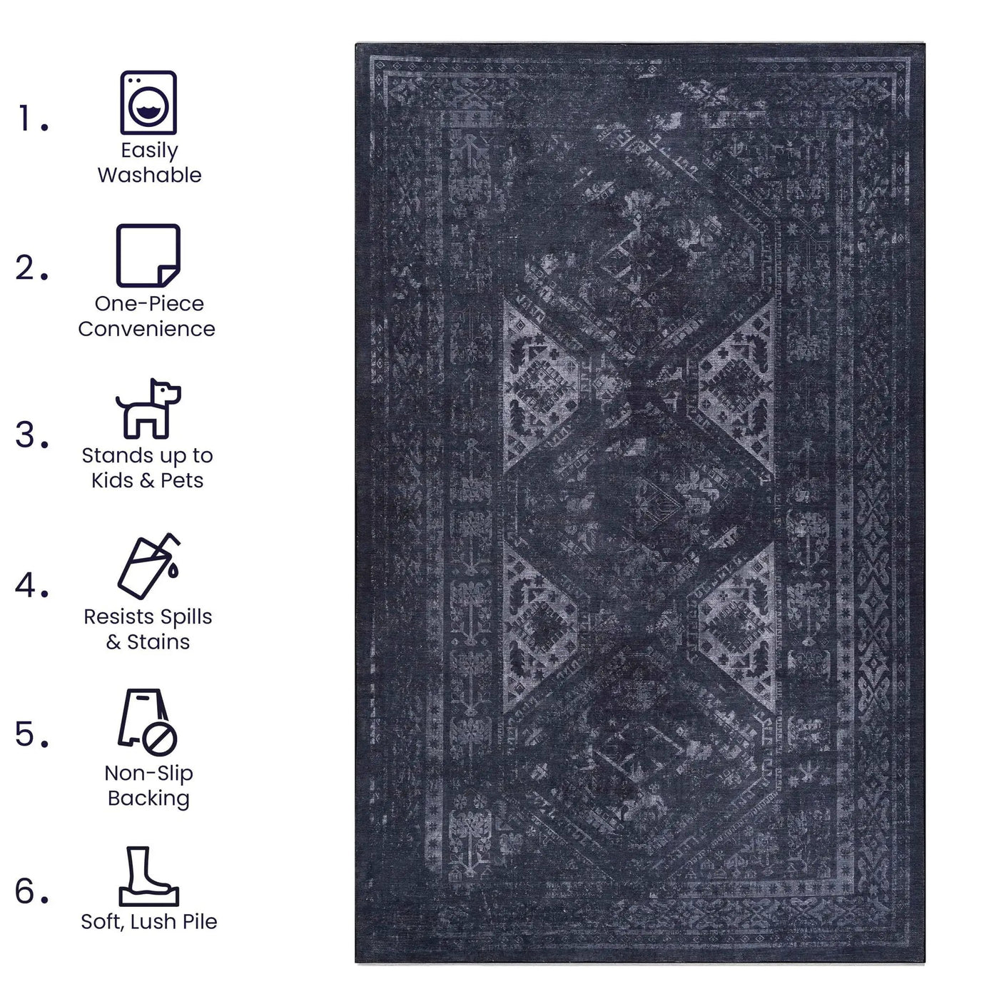 Maval - Trendy Area Rug, Washable by HouseOfZazla
