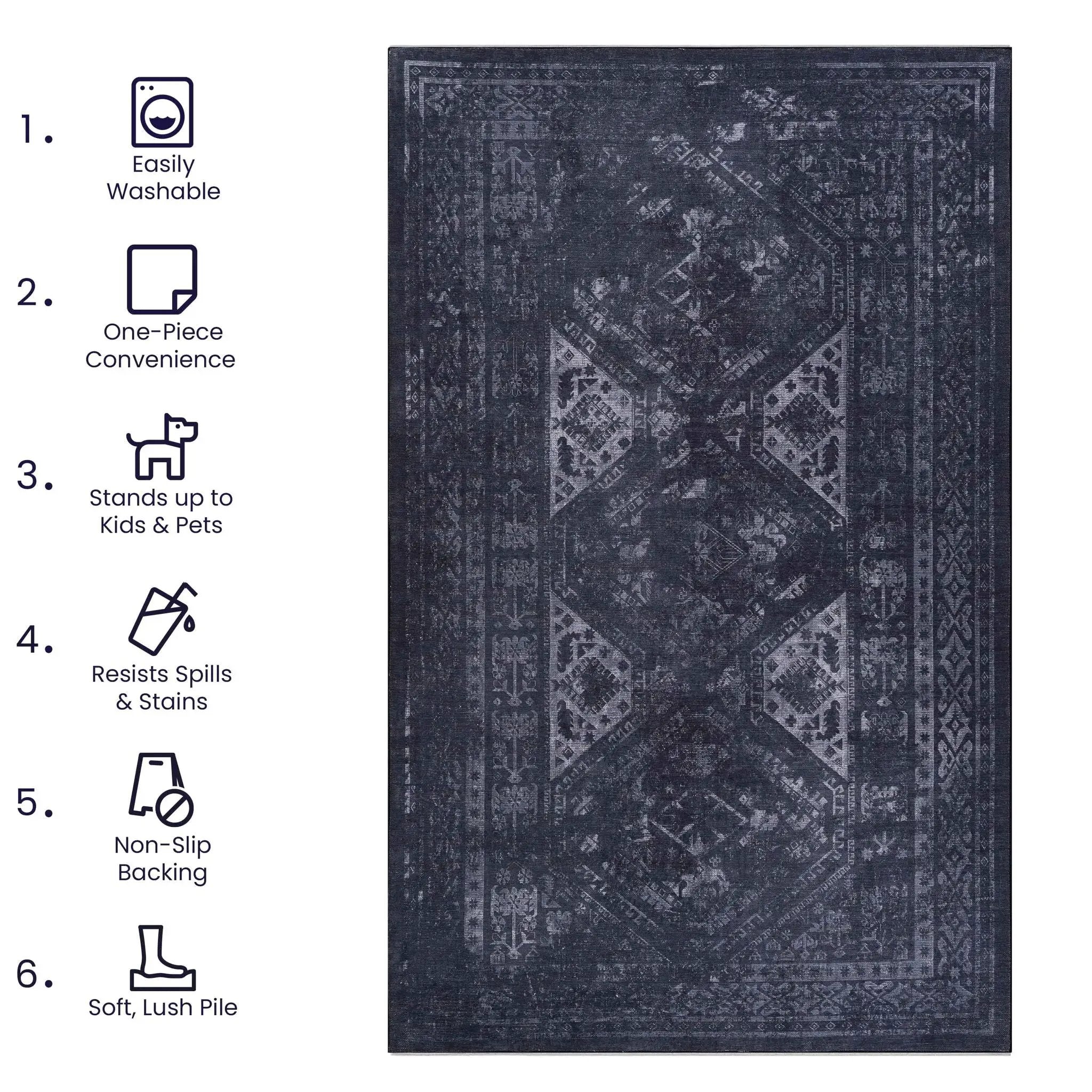 Maval - Washable Rug by Unique Piece Furniture