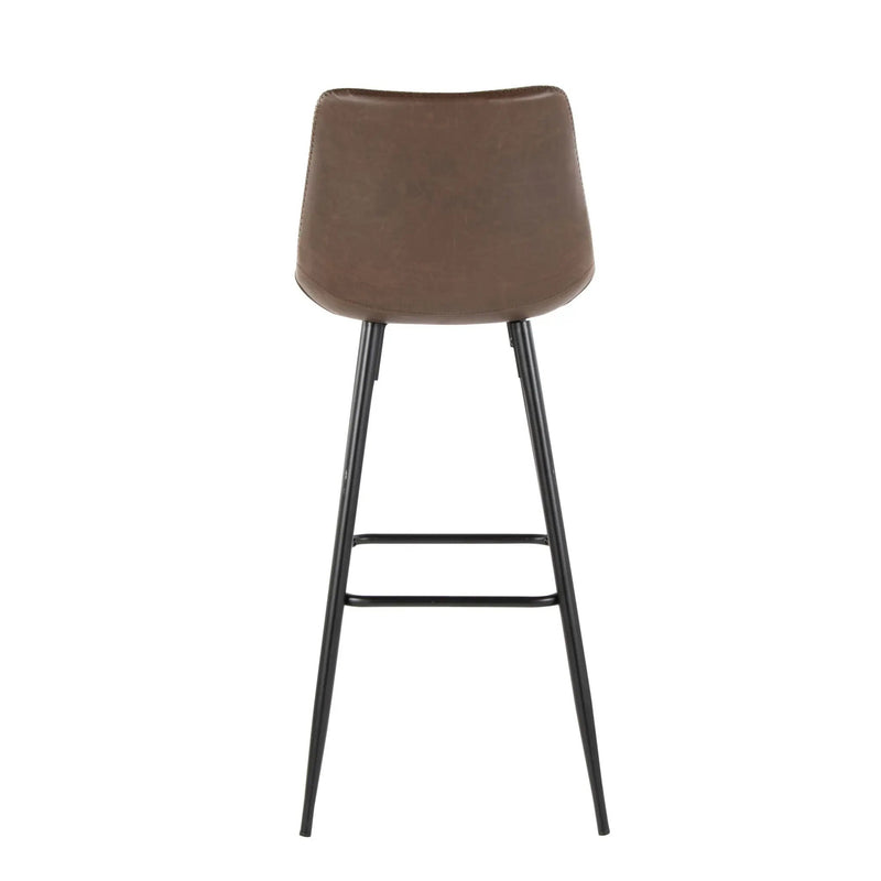 Durango - Industrial / Urban Fixed Height Barstool Square Footrest (Set of 2) - Black / Espresso by Unique Piece Furniture