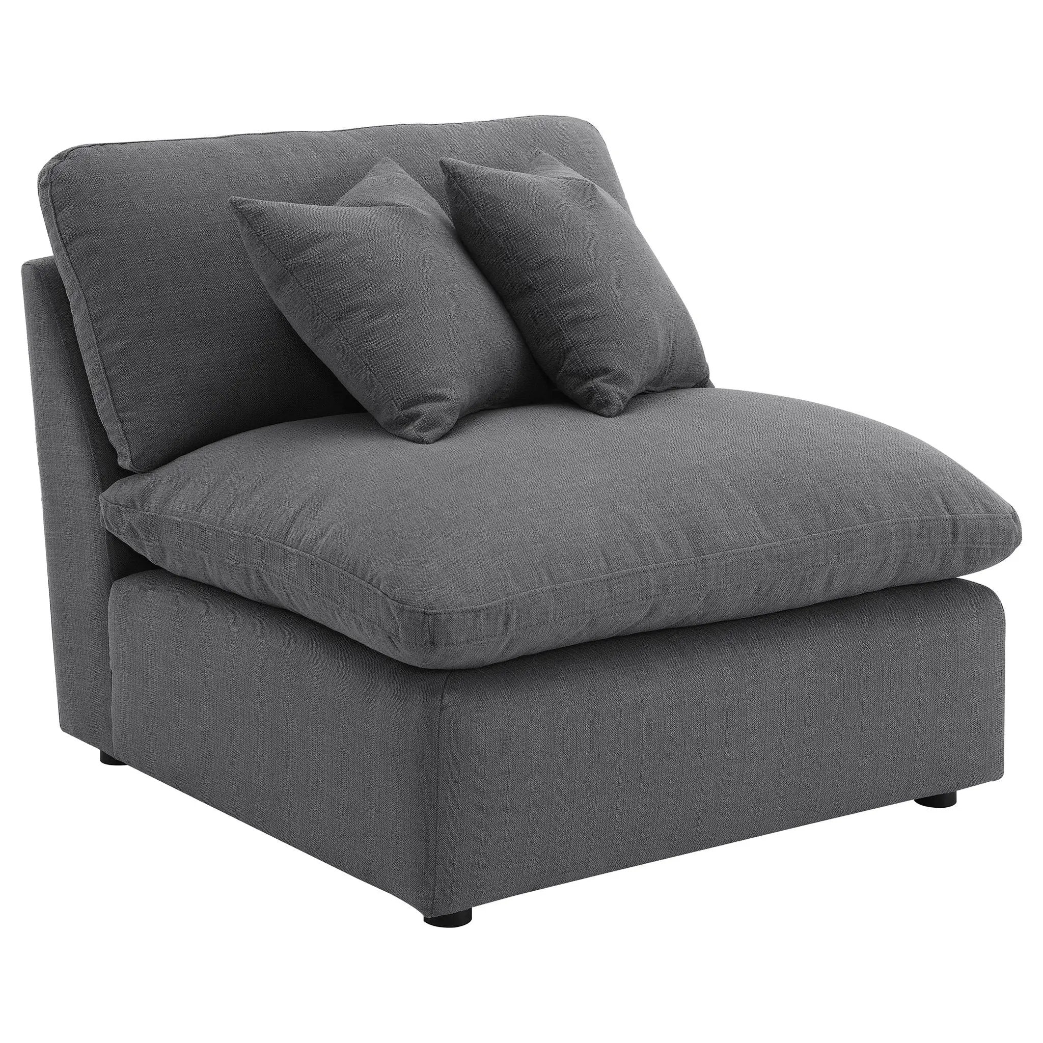 Hobson Upholstered Armless Chair Charcoal by Unique Piece Furniture
