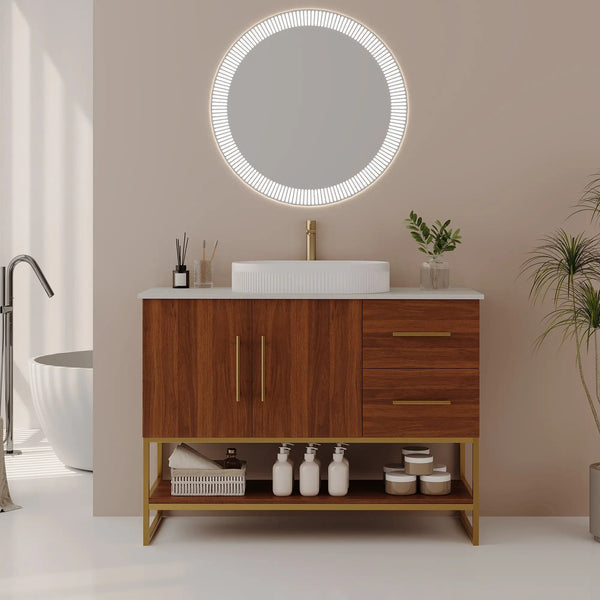 36" Modern Bathroom Vanity with Ceramic Vessel Sink, photo 2 of 10