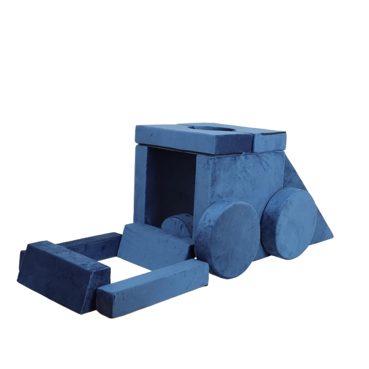 14pcs Kids Modular Play Couch with Soft Foam - Blue or Brown+Beige Gray,Grey, photo 3 of 10