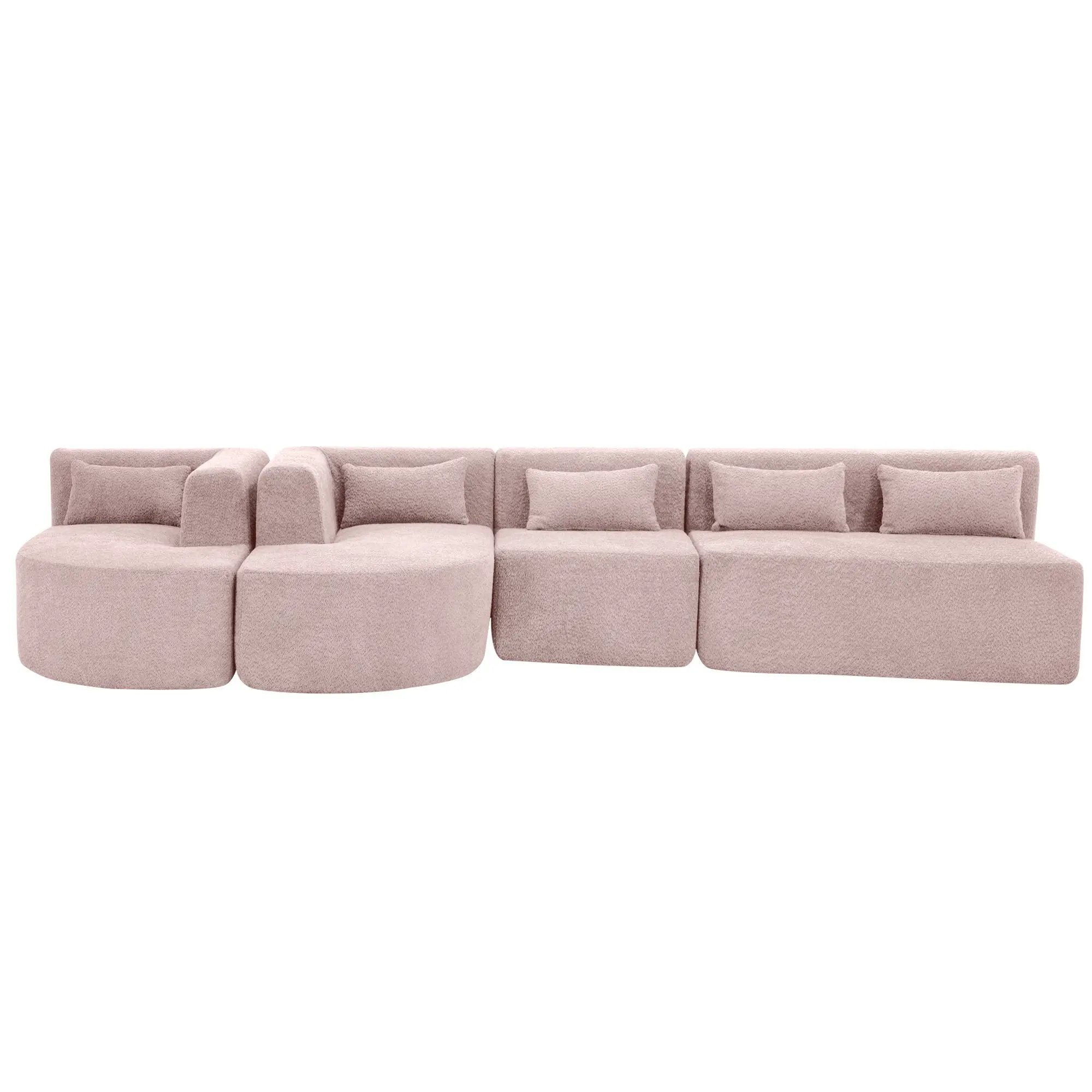 Upholstered Sofa Free Combined Sofa Couch With 2 Chaise Lounge And Five Back Pillows For Living Room by HouseOfZazla
