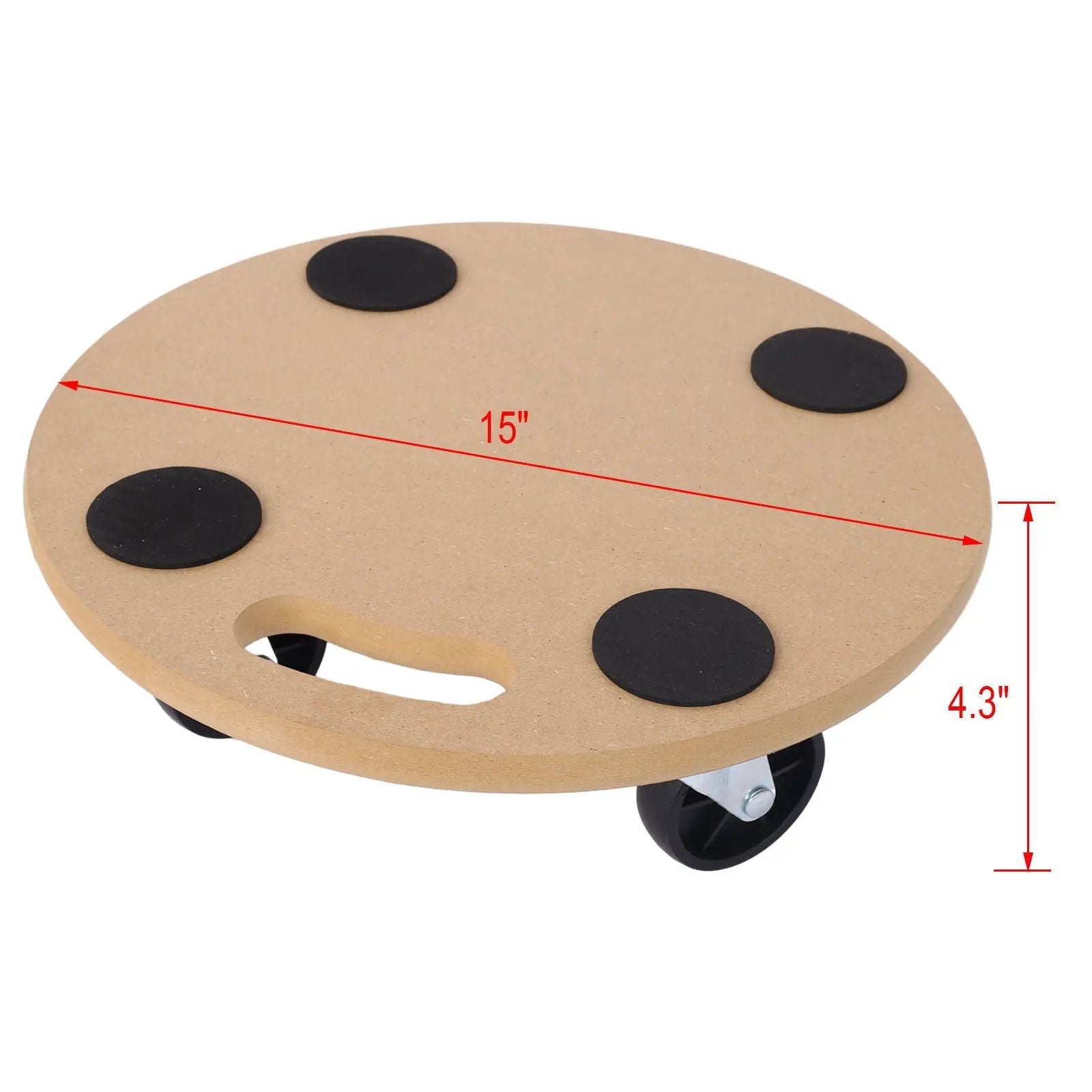 Furniture Moving Dolly, Heavy Duty Wood Rolling Mover With Wheels For Piano Couch Fridge Heavy Items, Securely Holds 500 Lbs (2 Piece Round Platform) - Natural by Unique Piece Furniture
