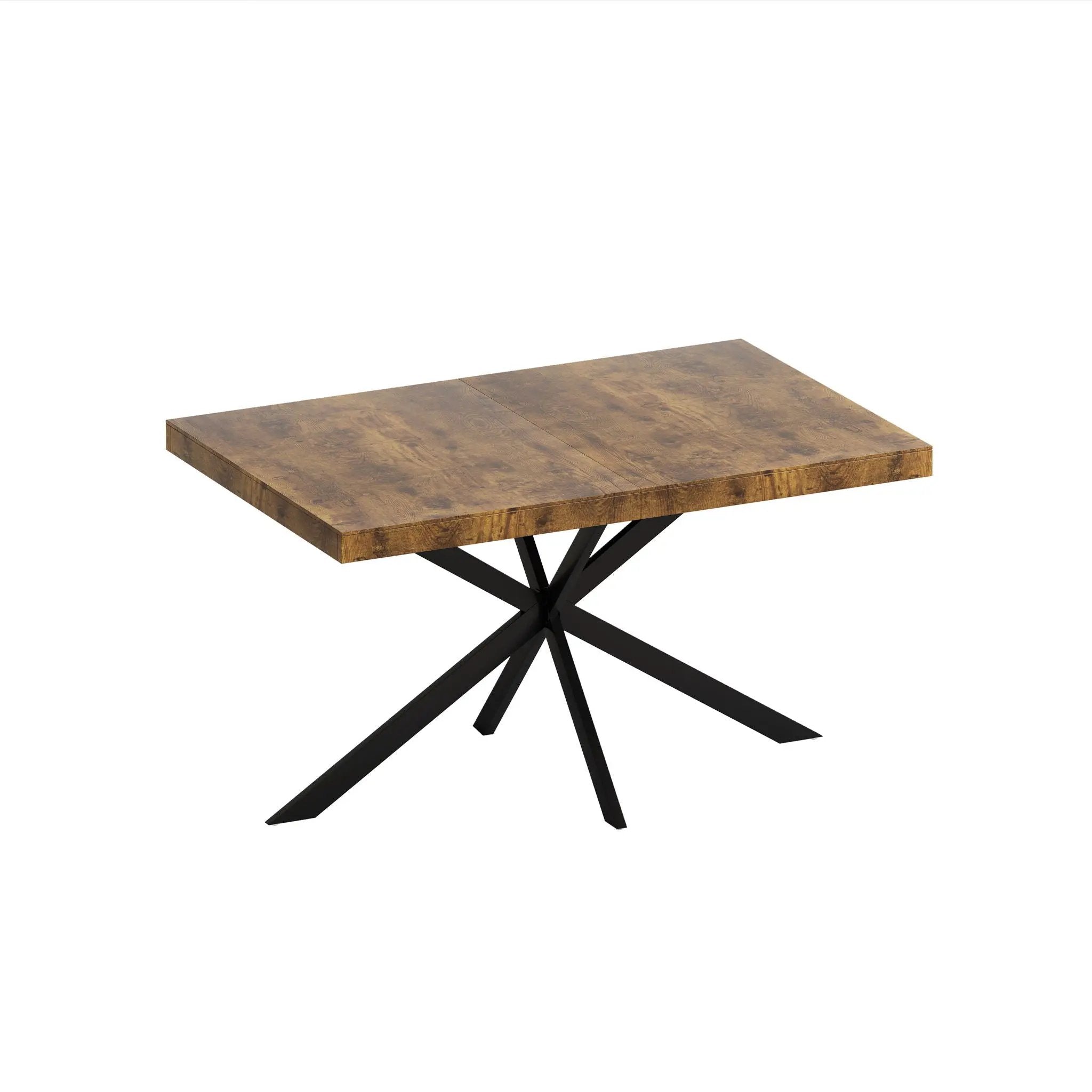 Retro Rectangular Stretch Dining Table With Embossed Center Plate
