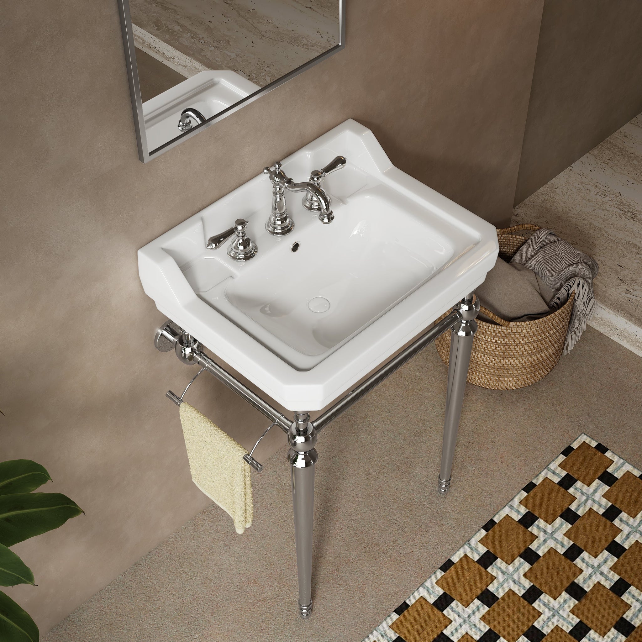 VICI 23" Bathroom Console Sink, Wall-Mounted by HouseOfZazla