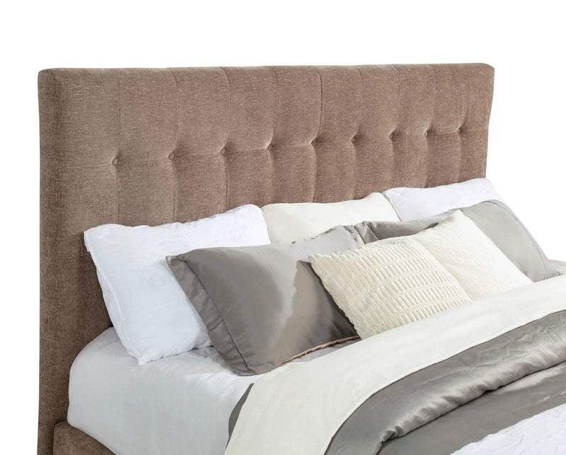 Senna Upholstered Queen Audio Flame Visualizer Bed Brown by Unique Piece Furniture