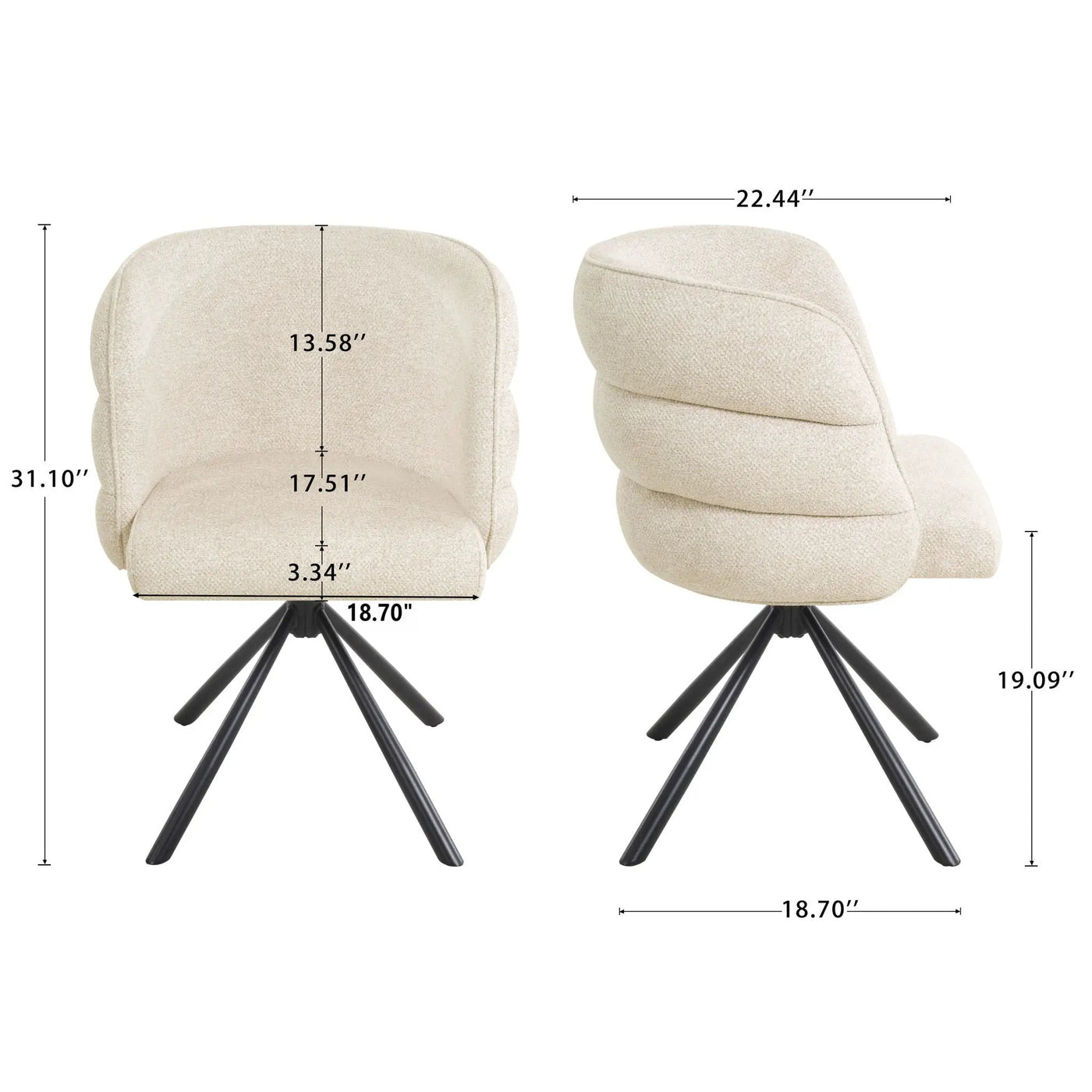 270 Degree Swivel Upholstered Desk Chairs (Set of 2) by HouseOfZazla