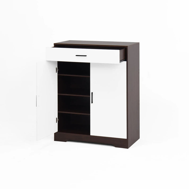 Freestanding Wooden Shoe Cabinet, 4 Tier Organizer With Drawer by HouseOfZazla