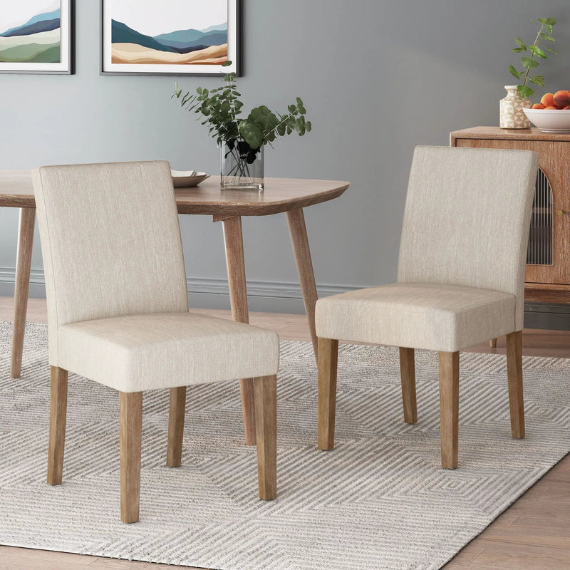 Contemporary Dining Chair with Upholstered Seating and Tapered Legs by HouseOfZazla
