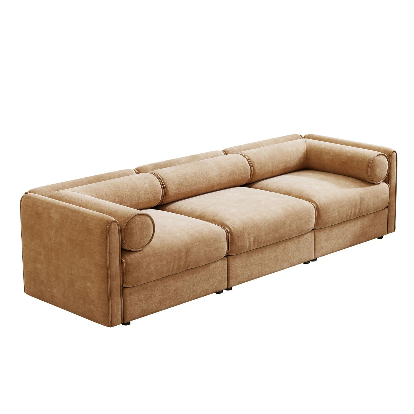 Stylish Sofa With Storage Seat And Cylindrical Backrest by HouseOfZazla