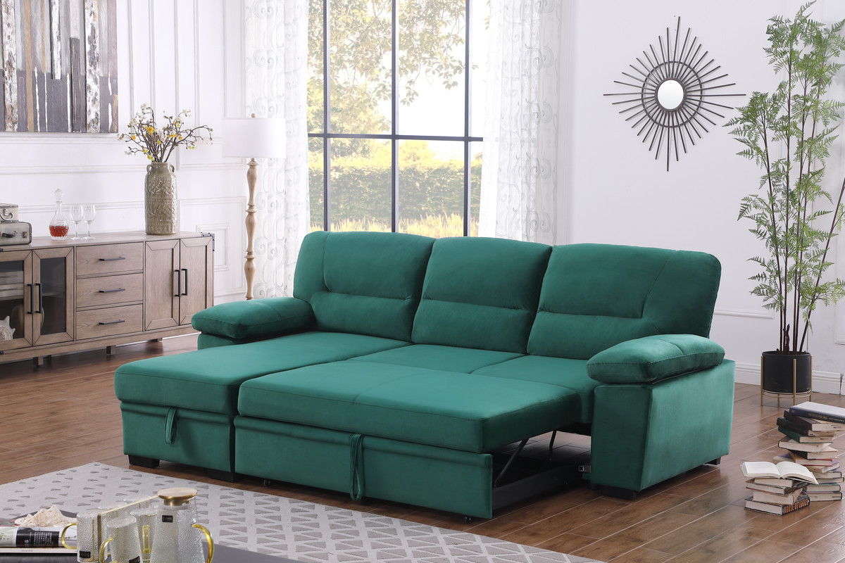 Kipling - Reversible Sleeper Sectional Sofa Chaise by HouseOfZazla