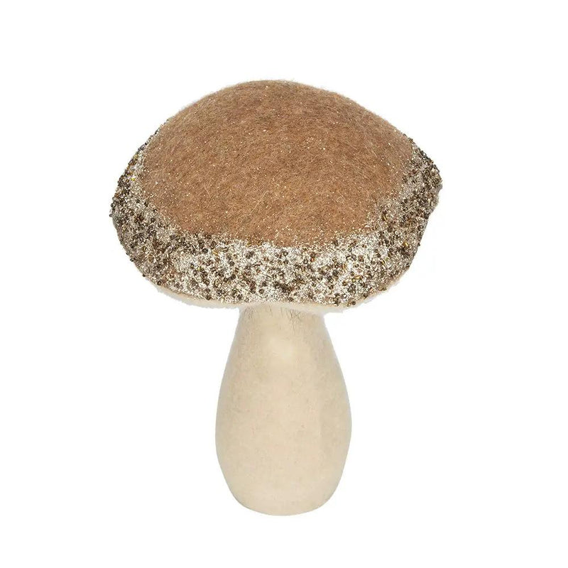 Mushroom Holiday Ornament, For Harvest Festival Fall Festival & Thanksgiving Table Decorations (Set of 2) - Beige / Light Brown by HouseOfZazla