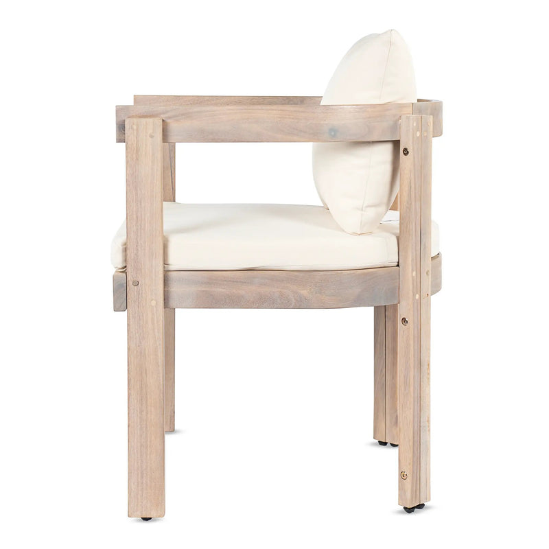 7 Pieces Acacia Wood Outdoor Dining Set with Cream Cushions by HouseOfZazla