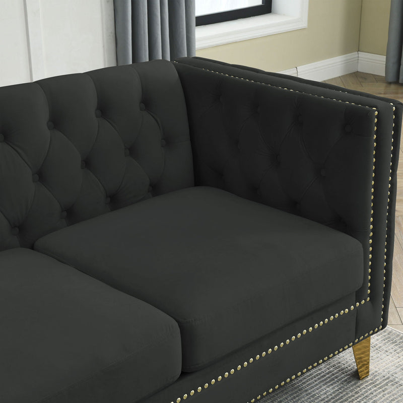 Upholstered Couch Sofa With Button Tufting For Living Room by HouseOfZazla
