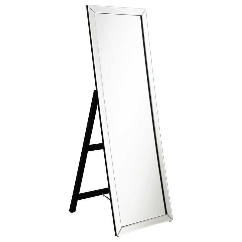 Soline 22 x 61 Inch Framed Standing Floor Mirror Silver by Unique Piece Furniture