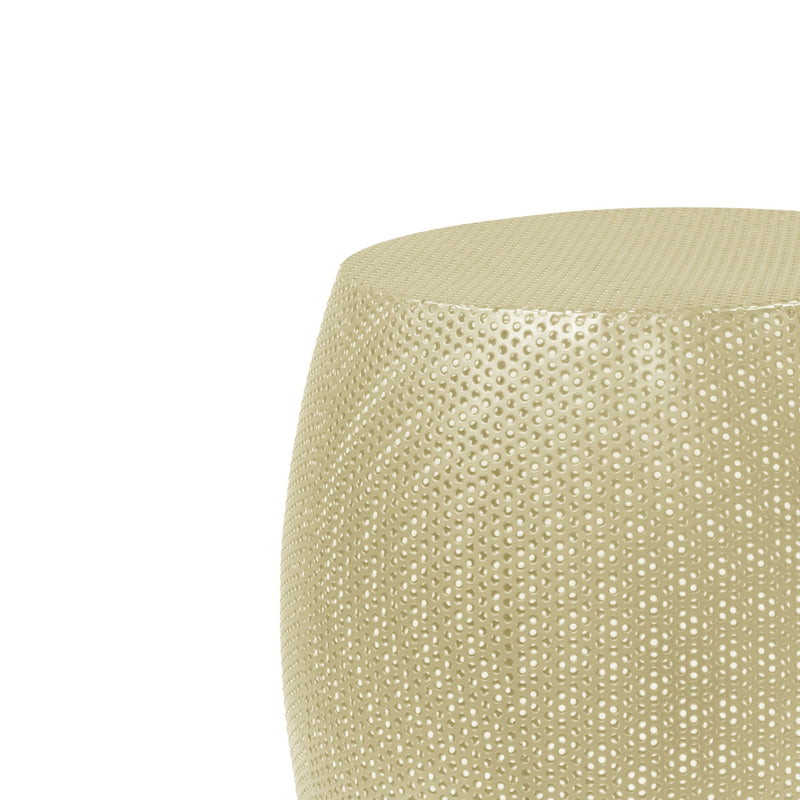 Modern Round Metal Hollow Side Table Set With Openwork Design - Gold by HouseOfZazla