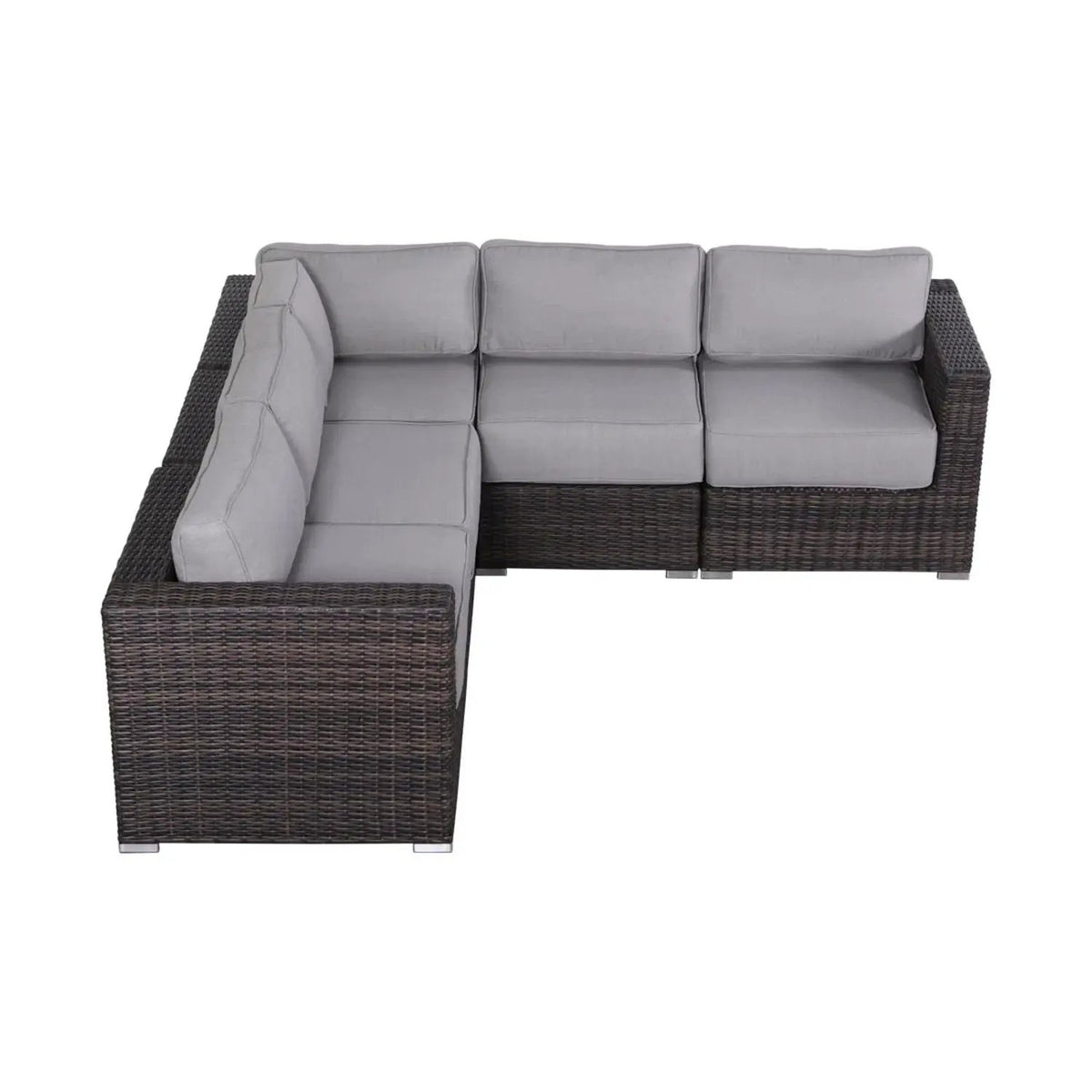 Luxurious Wicker Patio Sectional With Weather Resistant Sunbrella Cushions, photo 19 of 25