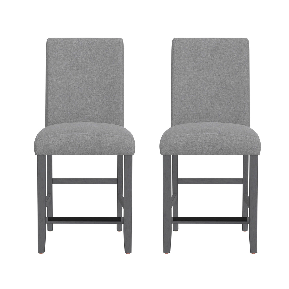 Zeph Upholstered Barstools Set of 2 with Comfortable Upholstery - Light Brown or Dark Gray, photo 10 of 11