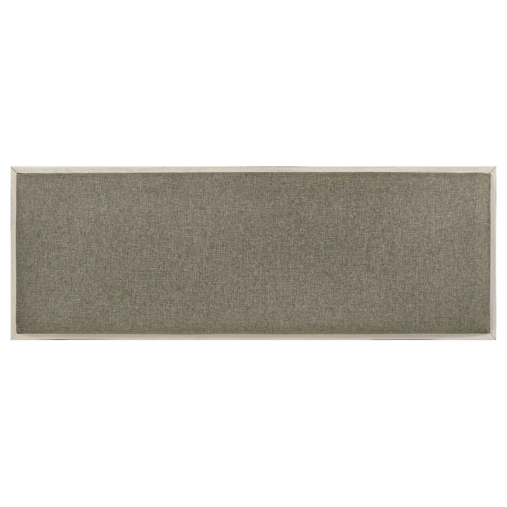 Franco Fabric Upholstered Bench with Shelf Distressed White by Unique Piece Furniture