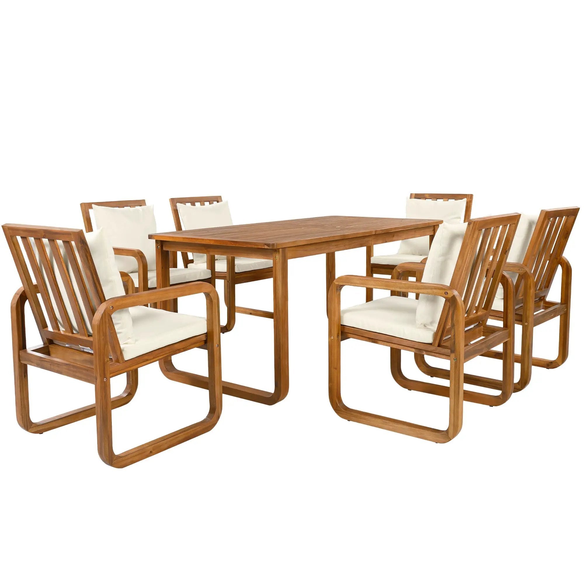 7 Pieces Patio Dining Set Outdoor Dining Table and Chairs by HouseOfZazla