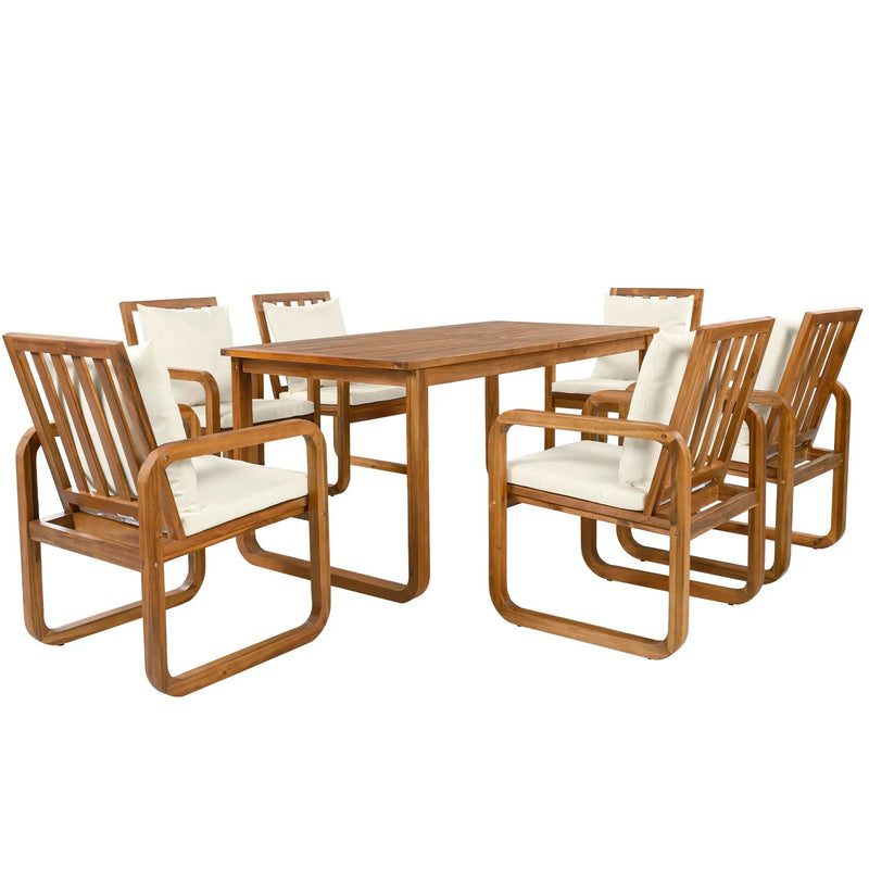 7 Pieces Patio Dining Set Outdoor Dining Table and Chairs by HouseOfZazla