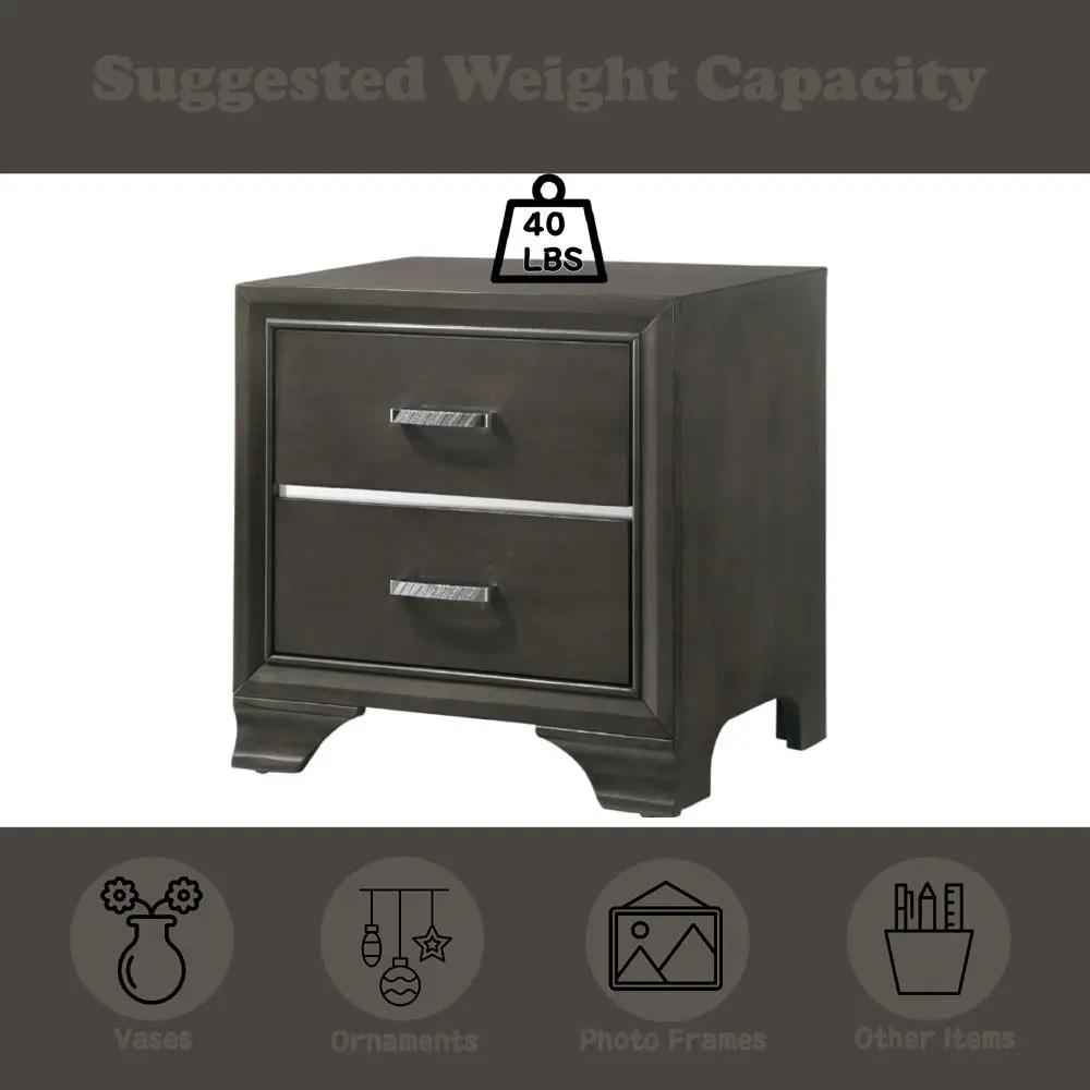 Carine II - Nightstand - Gray by Unique Piece Furniture