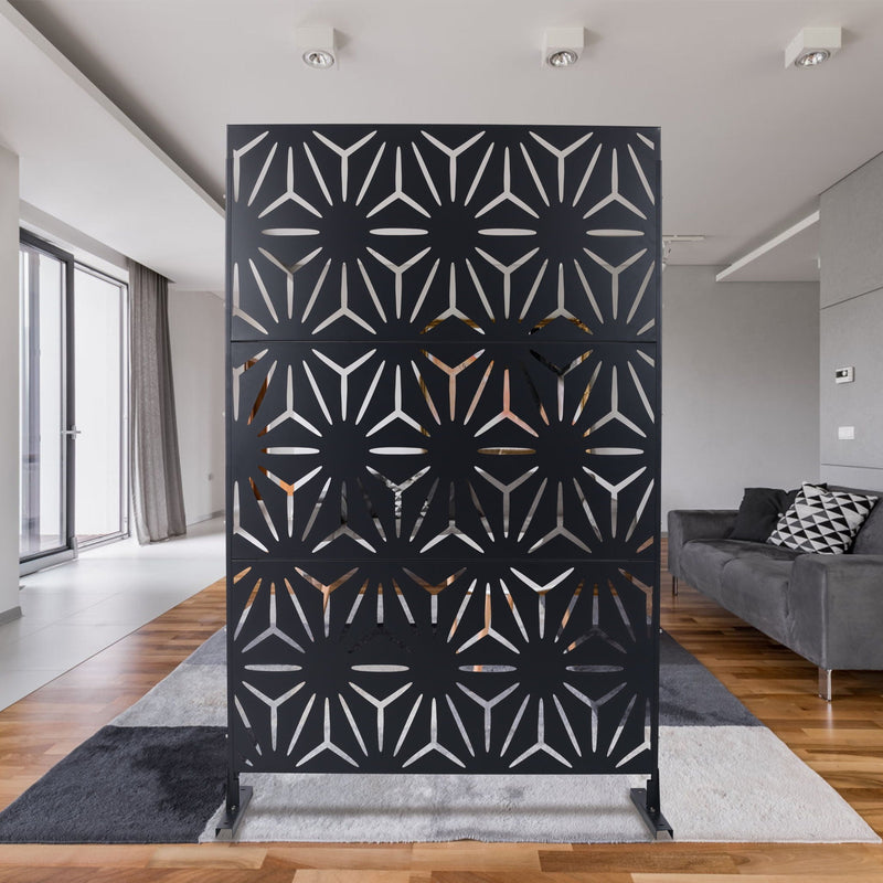 Outdoor & Indoor Metal Privacy Screen, Freestanding Decorative Panels by HouseOfZazla