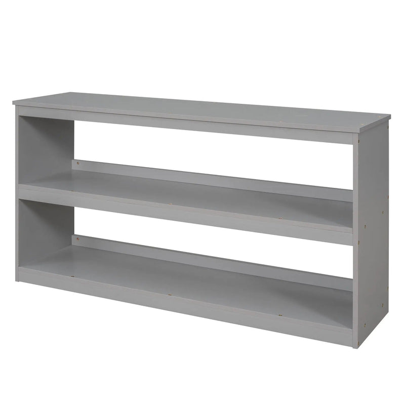 Loft Low Study Bed With Cabinet, Shelves And Rolling Portable Desk, Multiple Functions by HouseOfZazla