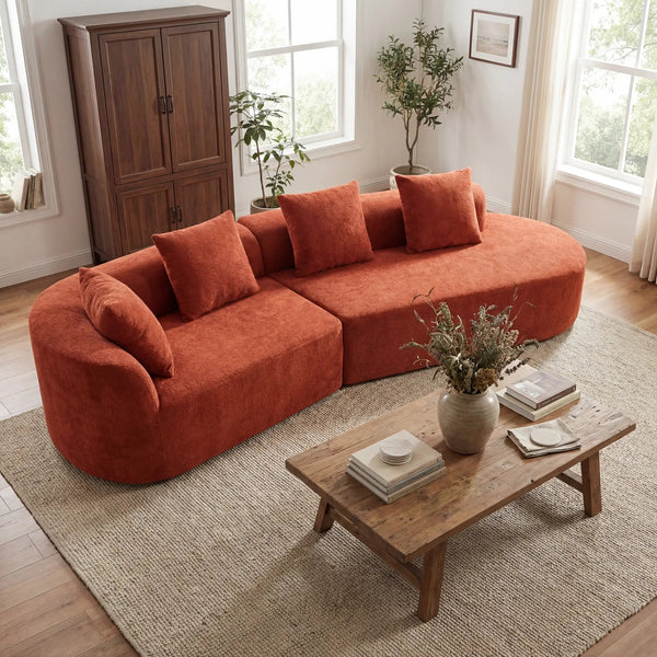 116" Modern Curved Sectional Sofa with High-Density Fully Compressed Sponge, photo 2 of 10