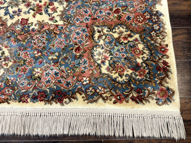 8.8 x 12 Karastan Rug #788 Ivory Kirman, Wool Vintage Original 700 Series by Jewel Rugs