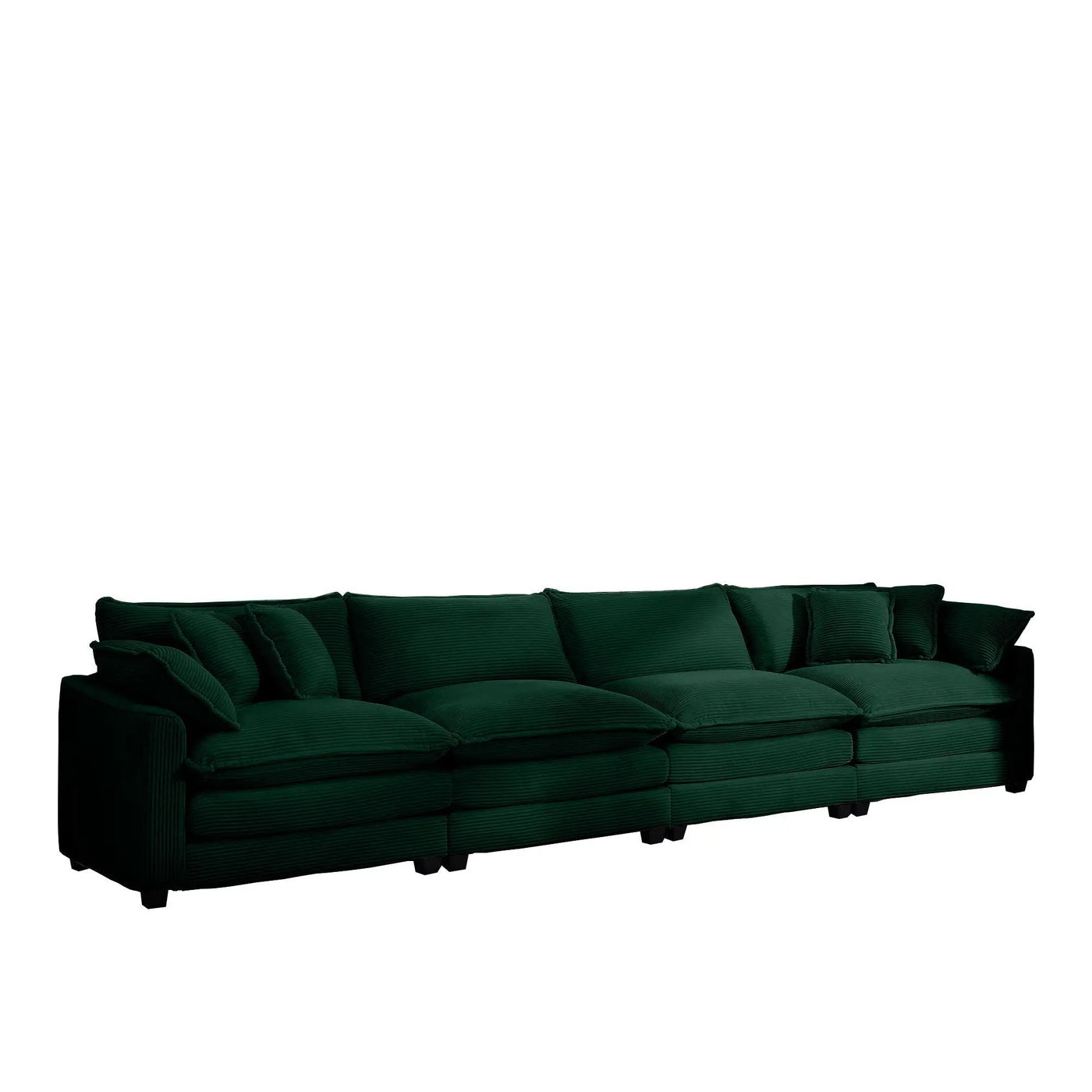 Modern Upholstered 4 Seater Fabric Sofa With Arm And Throw Pillows by Unique Piece Furniture