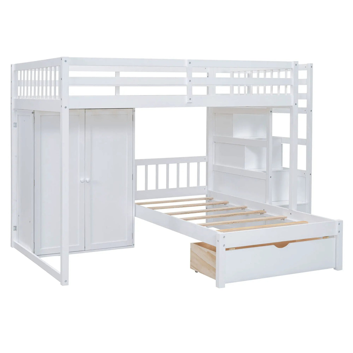 Bunk Bed With Wardrobe, Drawers by Unique Piece Furniture