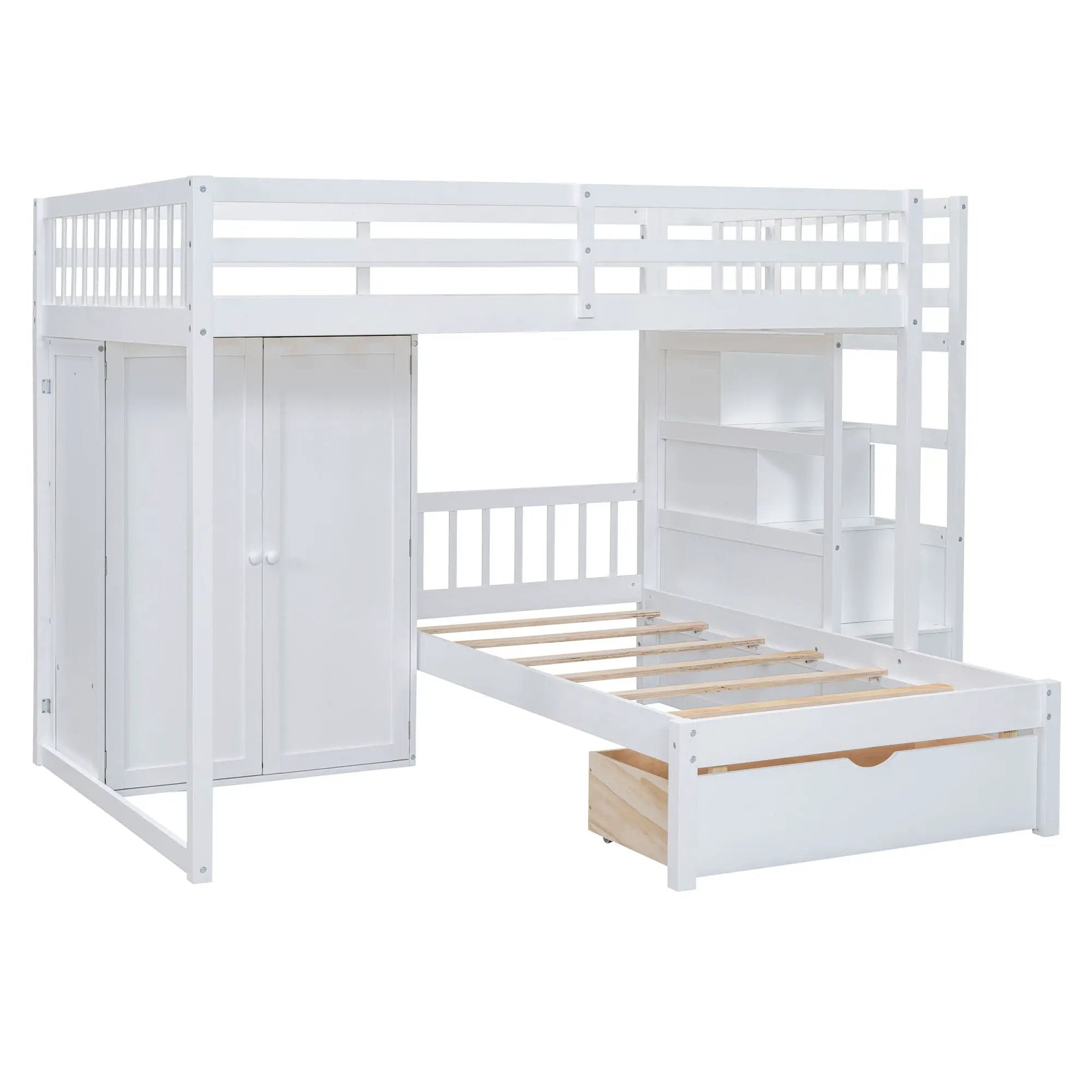 Bunk Bed With Wardrobe, Drawers by Unique Piece Furniture