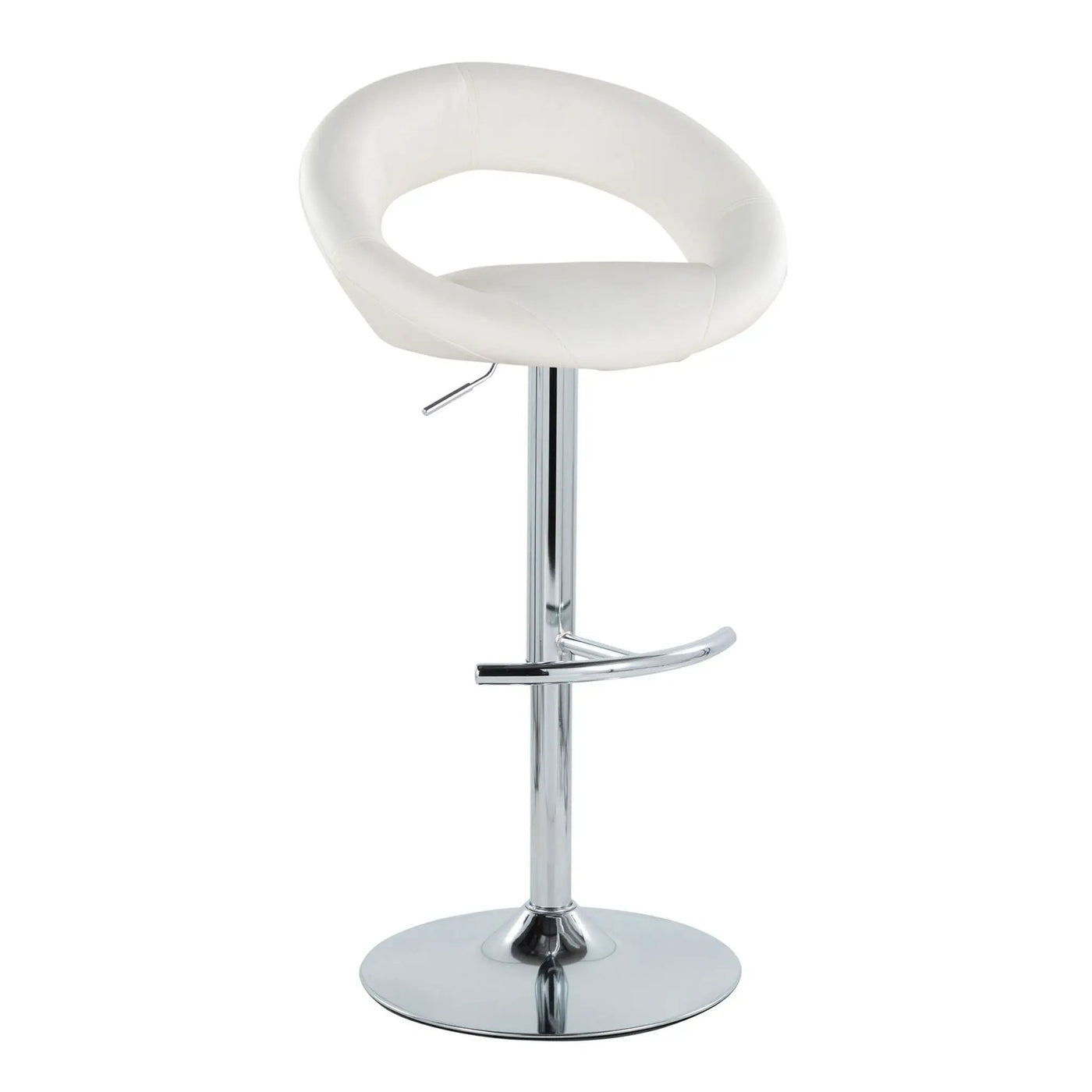 Posh - Contemporary Adjustable Barstool With Swivel With Rounded T Footrest (Set of 2) by HouseOfZazla