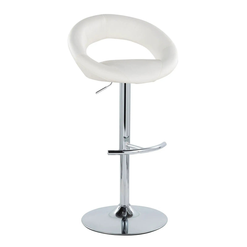 Posh - Contemporary Adjustable Barstool With Swivel With Rounded T Footrest (Set of 2) by Unique Piece Furniture