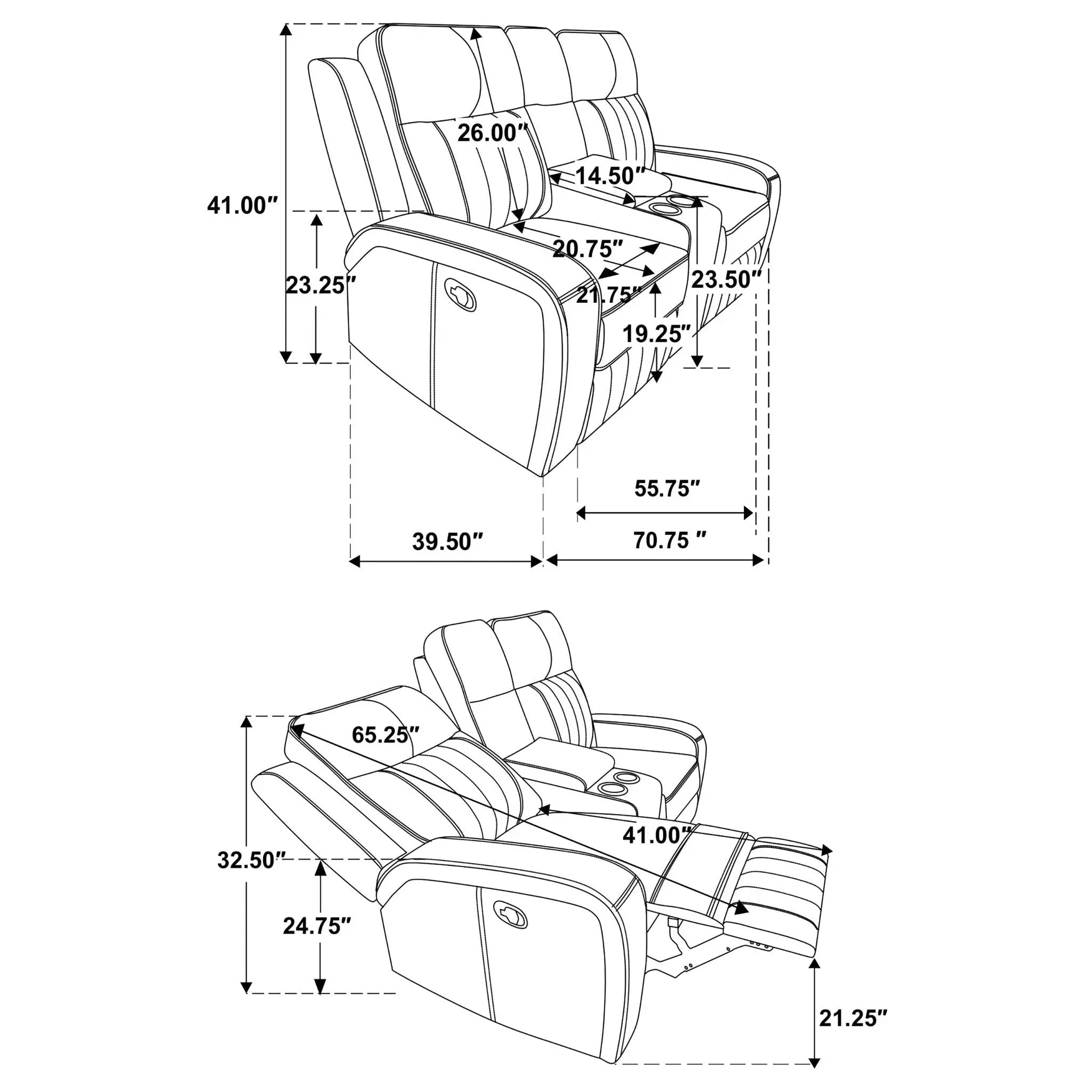Forrest - Motion Reclining Loveseat With Console - Gray by HouseOfZazla