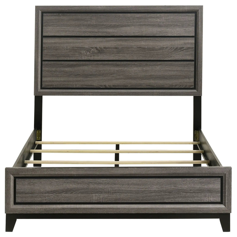 Watson Wood Full Panel Bed Grey Oak by Unique Piece Furniture