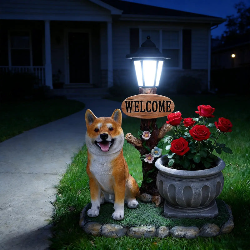 Sitting Akita Dog Planter Garden Decor by HouseOfZazla