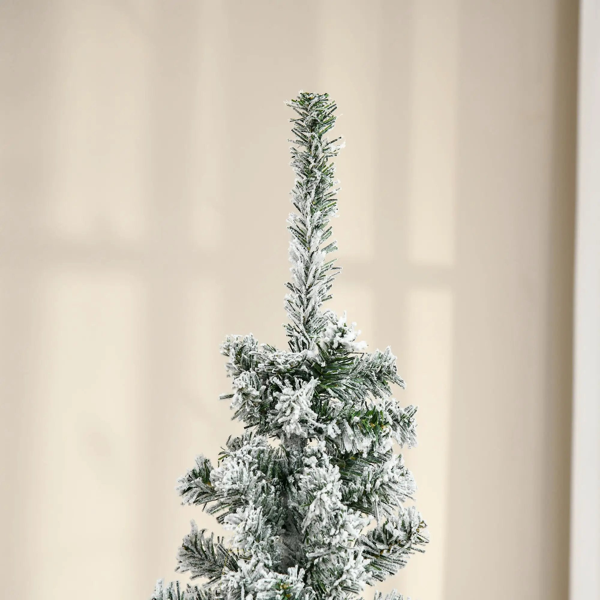 HOMCOM 6' Tall Unlit Snow-Flocked Slim Artificial Christmas Tree by HouseOfZazla