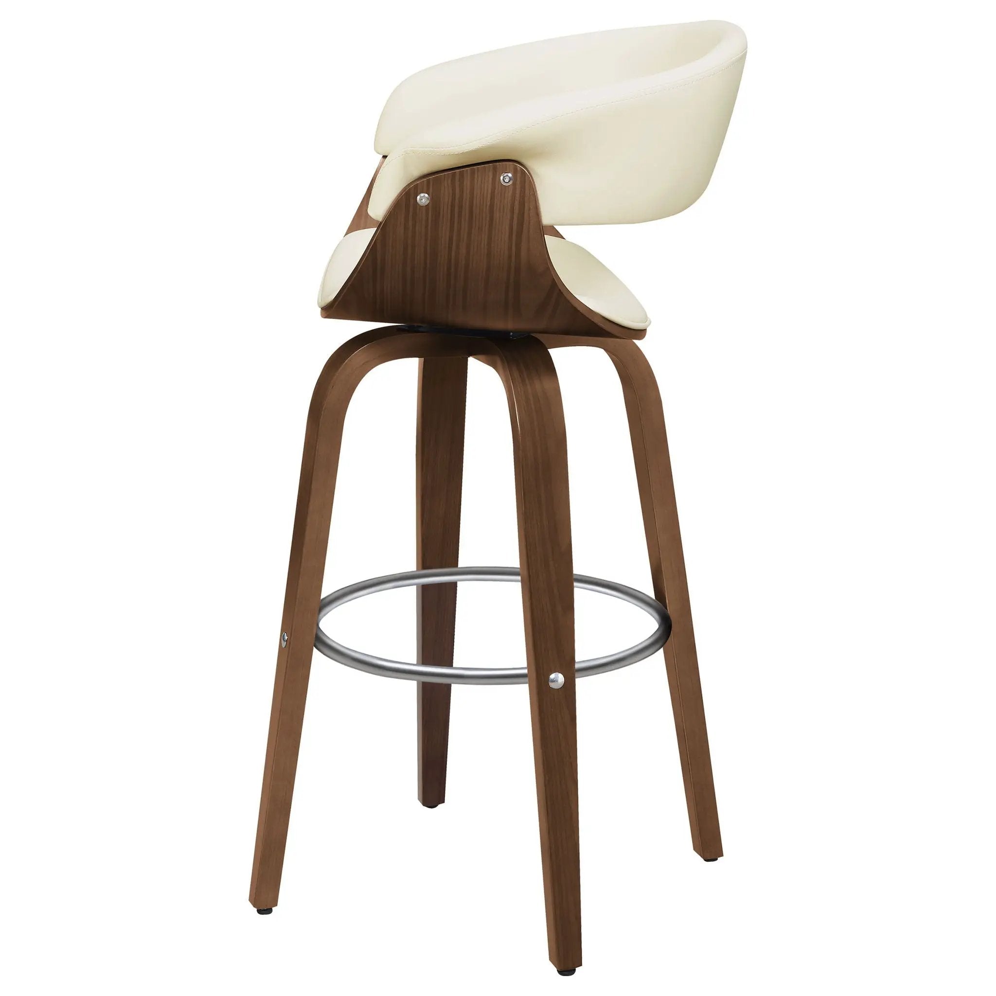 Zion Upholstered Swivel Bar Stool Walnut and Ecru by Unique Piece Furniture
